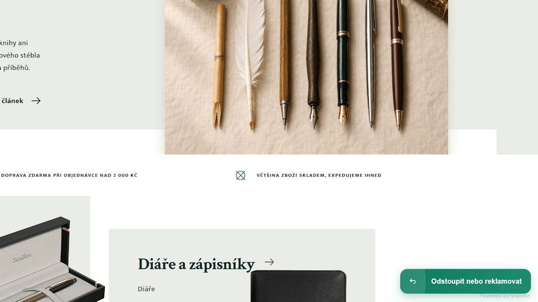 Plávajúce tlačidlo na odstúpenie a reklamáciu v rohu e-shopu